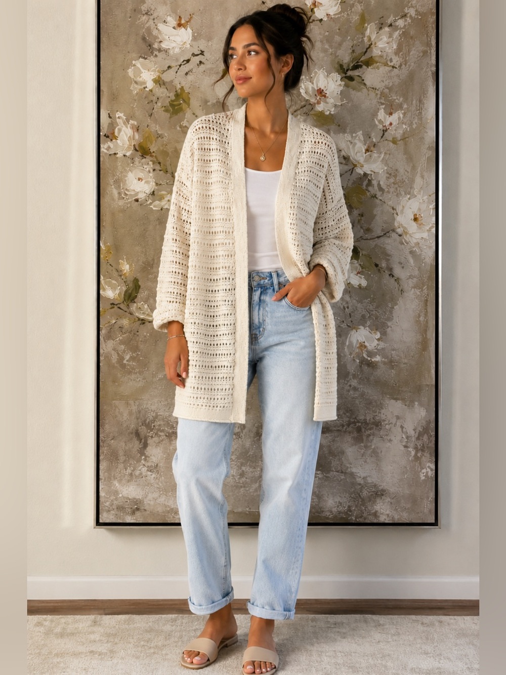 Lucky Brand Open Knit Sweater